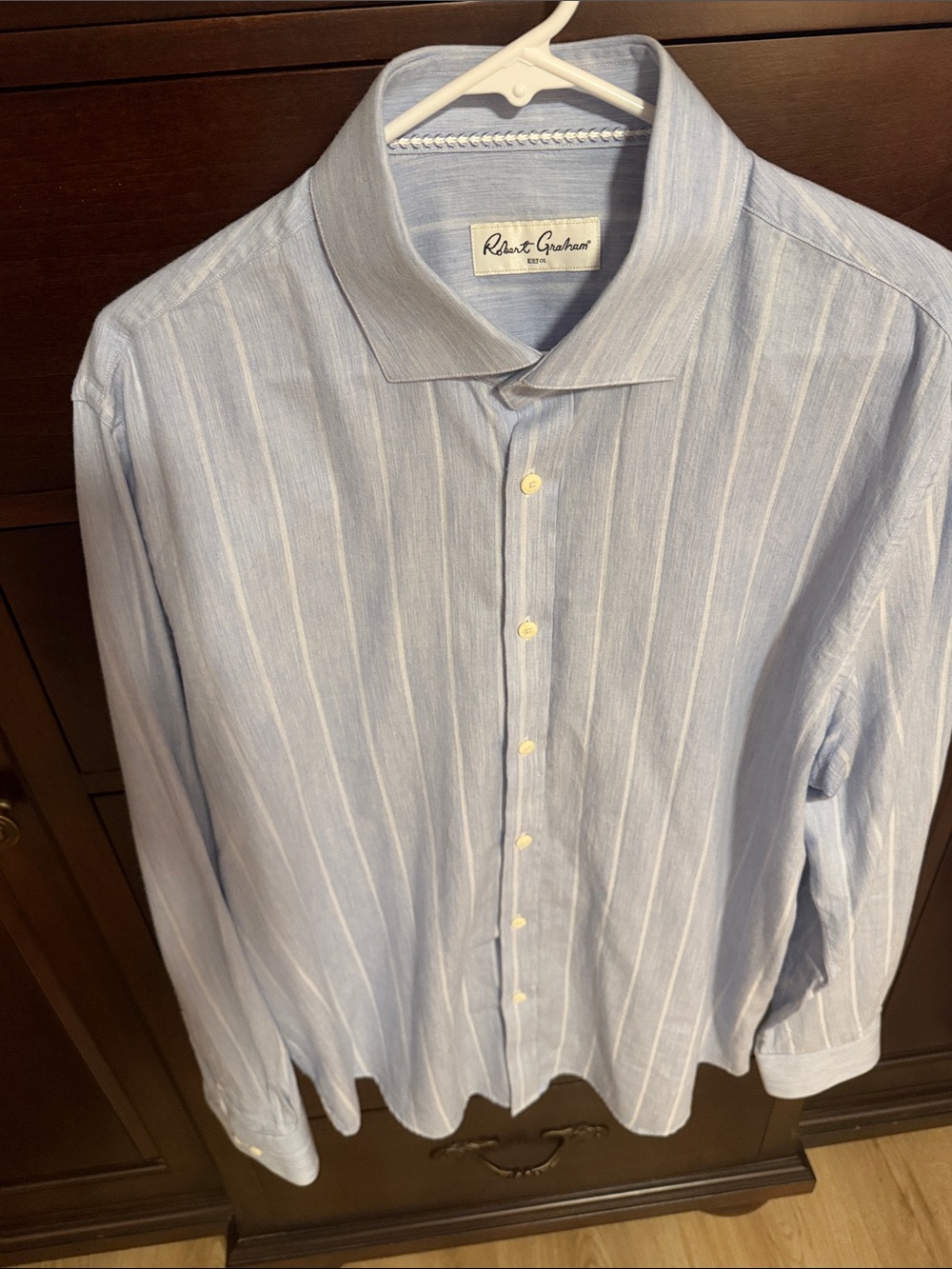 Robert Graham Light Blue & White Striped Dress Shirt